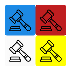 Judge gavel line icon vector, for your website and app