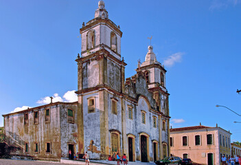 Facade of the Mother Church Our Lady Victory, built in XVII century at São Cristovão city, the 4th oldest city in Brazil, founded by Cristovão Barros in January 1th of 1590.Nov 2011 - obrazy, fototapety, plakaty