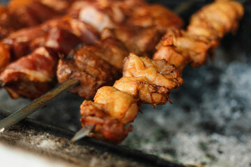 shish kebab on the grill