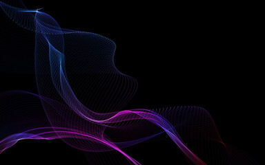 Fototapeta premium Dark abstract background with a glowing abstract waves