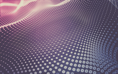 Abstract background. Molecules technology with polygonal shapes, connecting dots and lines. Connection structure. Big data visualization.