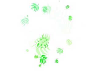 Light Green, Yellow vector abstract background with leaves.