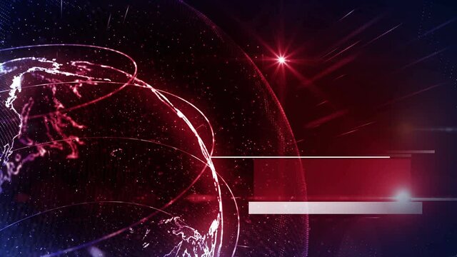 3d rotating world. news generic. Particles with world. movements with light. The lines are moving. particles surrounding the world map 4K
