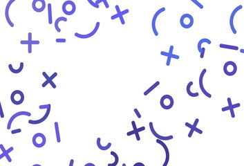 Light Purple vector background with arithmetic signs.