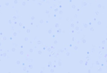 Light Purple vector background with triangles, circles, cubes.