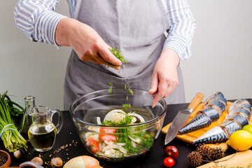 preparing marinade for fish