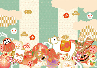 年賀状背景イラスト素材 Wall Mural Wallpaper Murals ヨーグル 年賀状背景イラスト素材 Wall Mural Wallpaper Murals ヨーグル