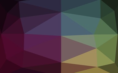 Obraz premium Dark Pink, Green vector triangle mosaic texture. Creative illustration in halftone style with gradient. Brand new design for your business.