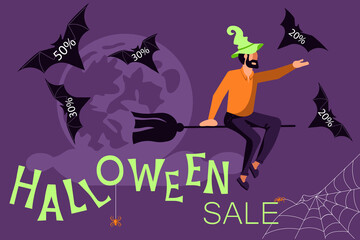 Halloween sale banner. 