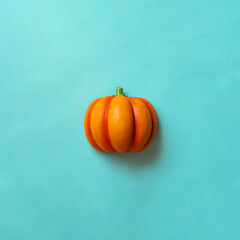 Pumpkin on color background.  Halloween, harvest, etc.　カラー背景上のカボチャ。ハロウィン、収穫など