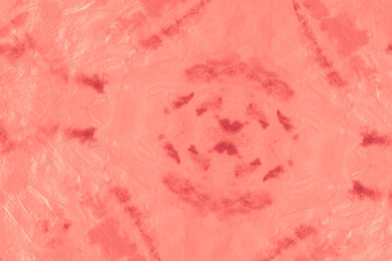Living Coral Dyed Texture Shibori. Abstract 
