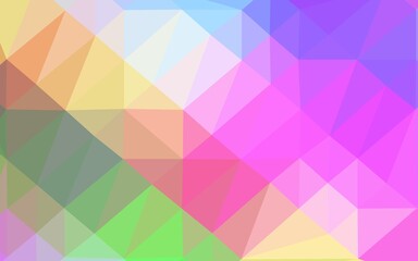 Light Multicolor, Rainbow vector polygonal pattern. Shining illustration, which consist of triangles. Completely new template for your business design.