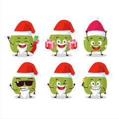 Santa Claus emoticons with green apple cartoon character