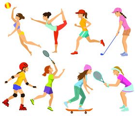 Group of people performing sports activities