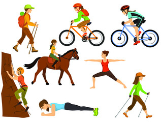 Group of people performing sports activities