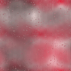 Seamless rain drop water repeat pattern on blur. High quality illustration. Realistic digital render of water droplets and drips on a blurred out pattern background. Pure water with light refraction.