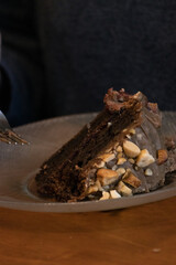 Elderly woman preparing baked and enjoying goods
