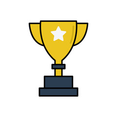 Trophy flat icon, icon for champion. Design template vector