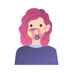 People with Face Masks Illustration