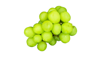 Fruit green grape  on white background.