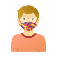 People with Face Masks Illustration