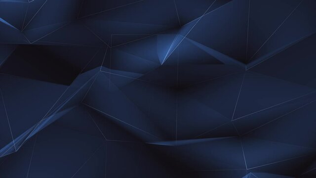 3D Abstract Plexus black and Blue geometrical shapes Triangles Lines, Dots loop animation. Connection web concept. Digital, Communication Technology Network. science, Business Presentation, Slideshow.