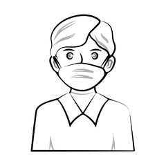 Obraz premium People with Face Masks Illustration