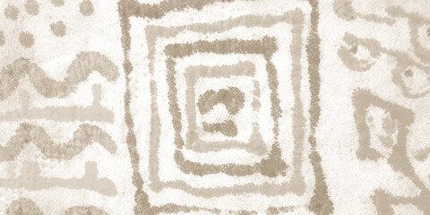 Stained African Trendy. Grunge Bohemian. Papyrus 