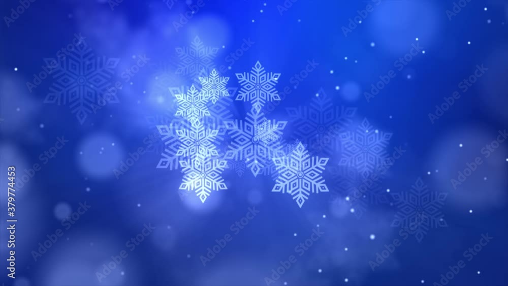 Poster blue sparkling lights festive loop snow background with texture. abstract christmas twinkled bright 