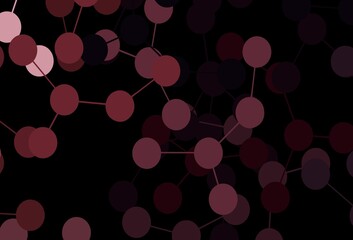 Dark Pink, Red vector pattern with artificial intelligence network.