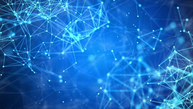 Abstract polygonal space low poly dark Loop background with connecting dots and lines. Connection structure. 3d rendering Digital Science Research and Medical Technology Connection.
