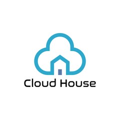 Cloud home logo design illustration vector template