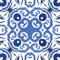 Portuguese ornamental azulejo ceramic.