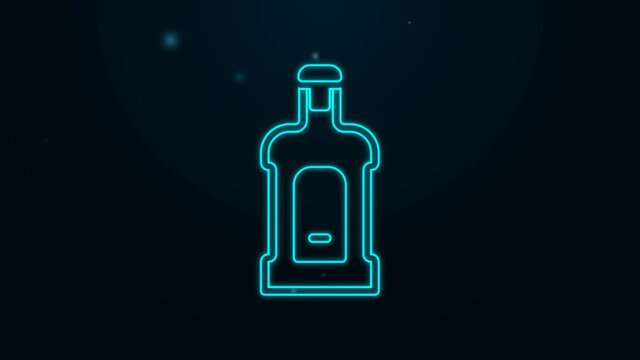 Glowing neon line Orujo icon isolated on black background. 4K Video motion graphic animation