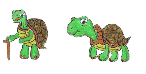 green turtle with a smile