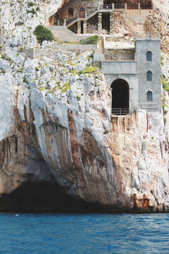 Awesome mine building on a cliff