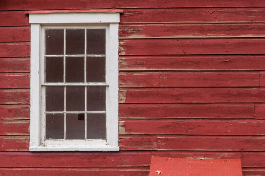 detail of a red barn