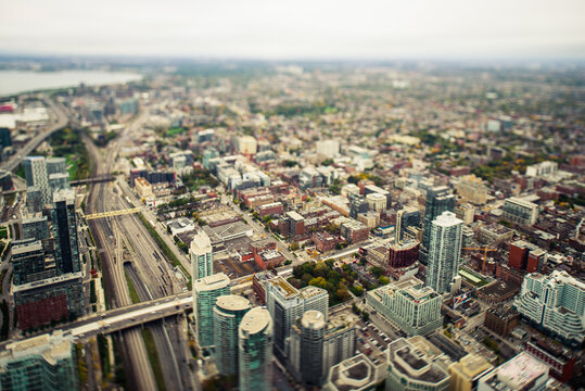 Aerial photography from the CN tower, Toronto, Canada.