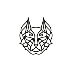 Simple vector illustration of a dog head logo design.