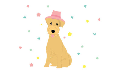 Cute fluffy dogs brown color cartoon vector