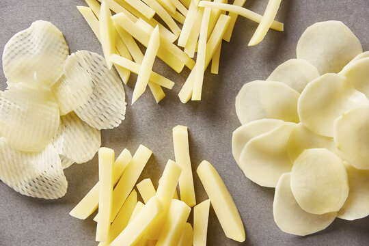 Different cut potato fries