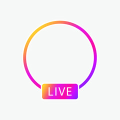 New Social media icon avatar LIVE video streaming colorful gradient.Element for social network, web, mobile, ui, app Vector EPS 10.