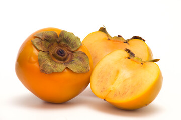 Fresh Persimmon fruit isolated on white