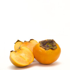 Fresh Persimmon fruit isolated on white