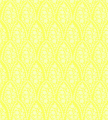 traditional Indian paisley pattern on  yellow  background