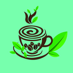 green coffee drink illustration