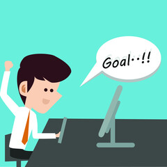 Cartoon Characters Watch Ball Illustration