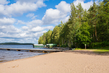 View of the Lempukka Beach, Imatra, Finland