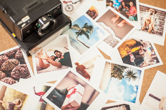 Polaroid Photos on the Table