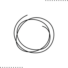 A scribble circle vector icon in outline 